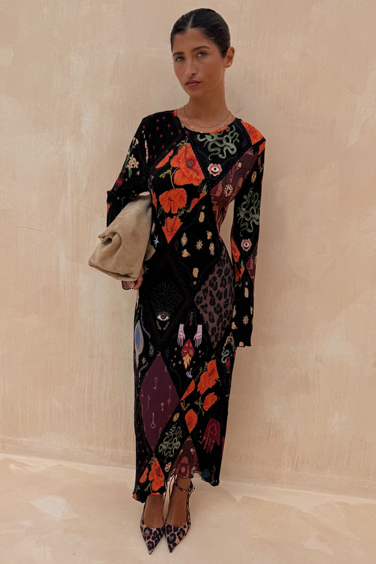 NEVER FULLY DRESSED Night Garden Gaia Plisse Dress