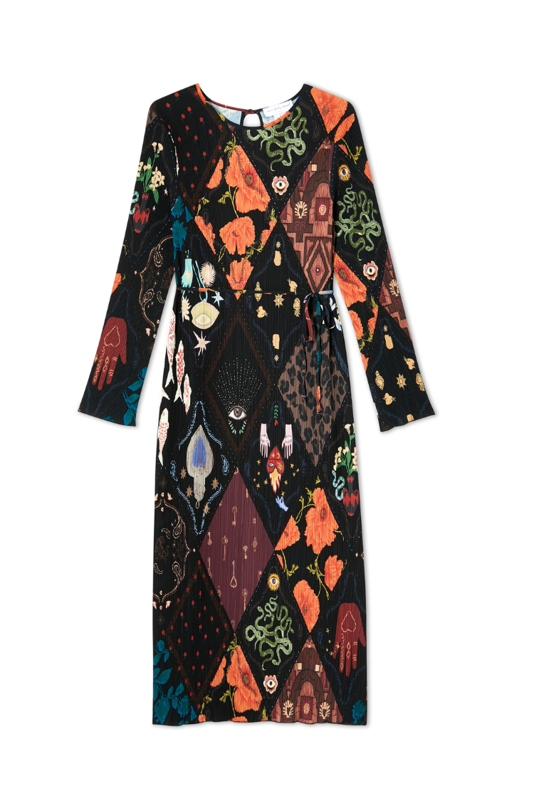 NEVER FULLY DRESSED Night Garden Gaia Plisse Dress