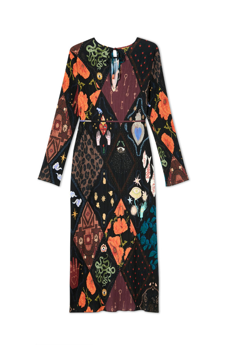 NEVER FULLY DRESSED Night Garden Gaia Plisse Dress
