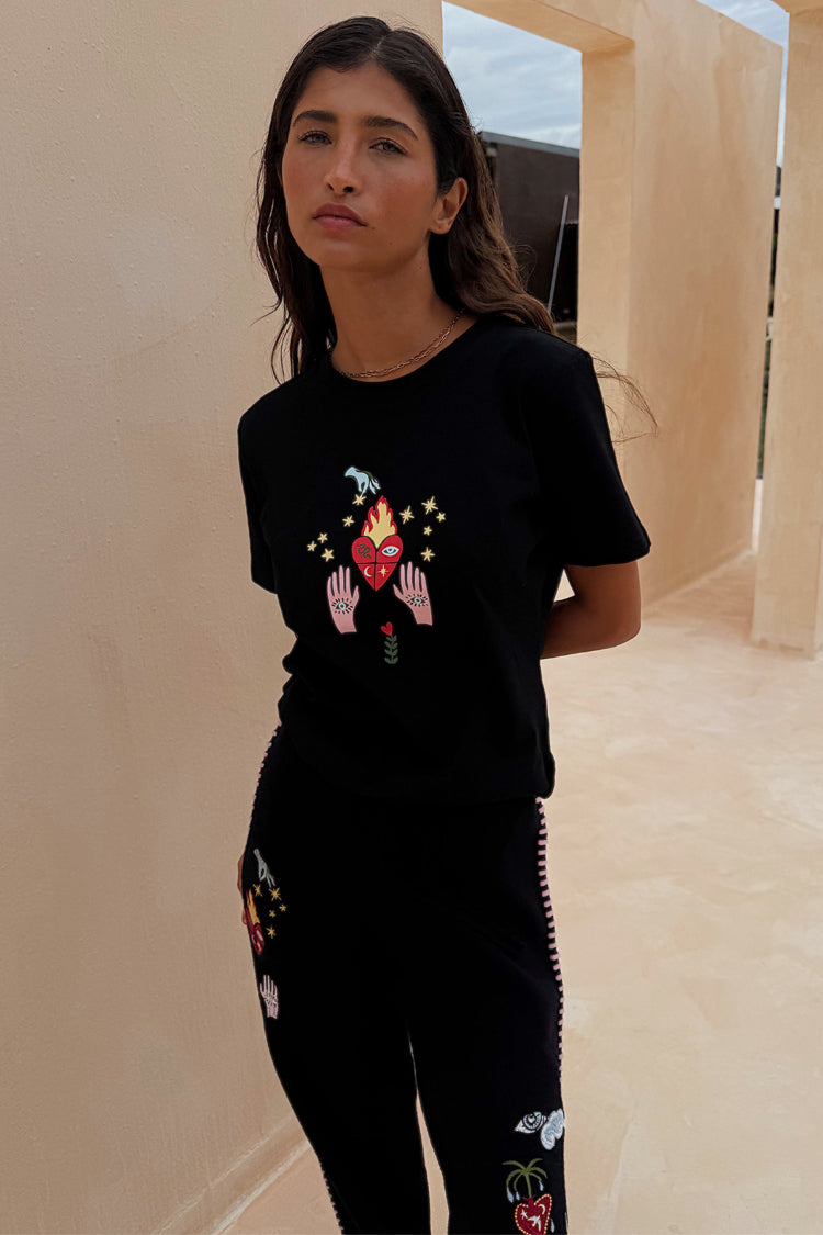 NEVER FULLY DRESSED Black Heart Baby T Shirt