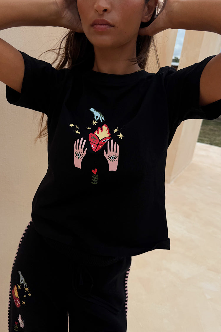 NEVER FULLY DRESSED Black Heart Baby T Shirt