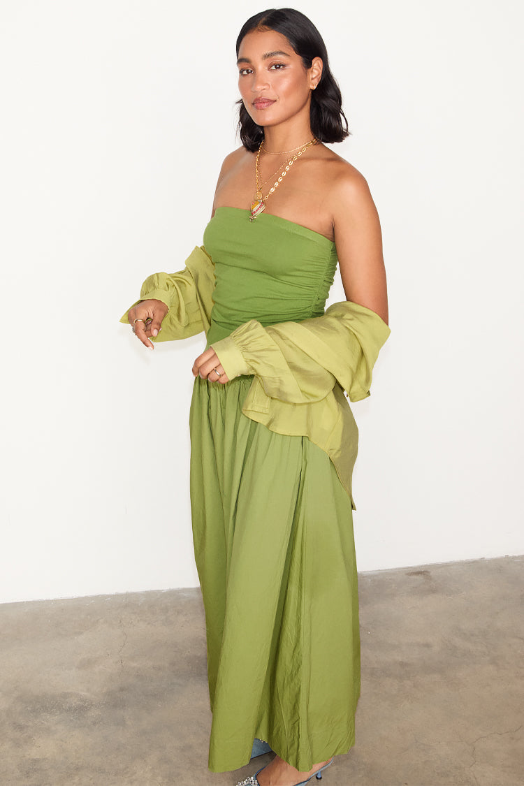 NEVER FULLY DRESSED Olive Lola Mid-axi Dress