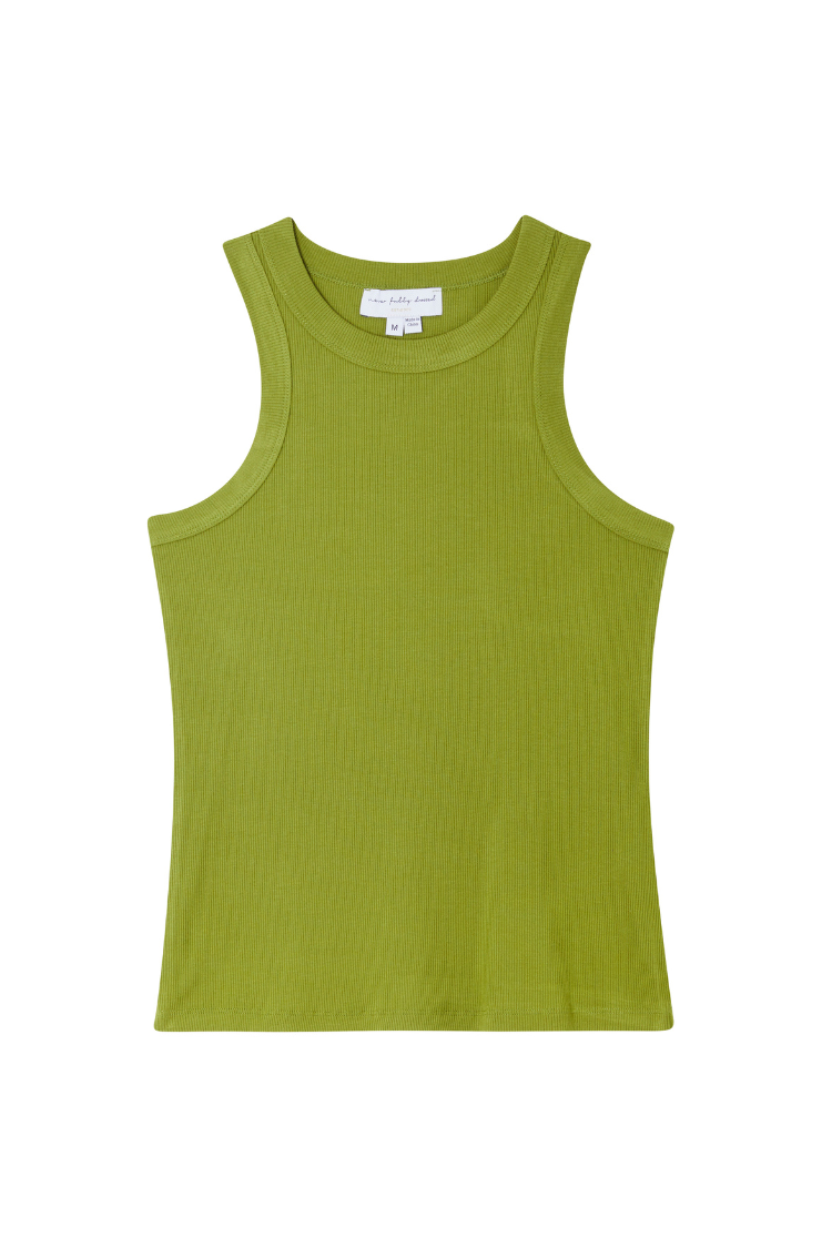 NEVER FULLY DRESSED Olive Rib Tank Top