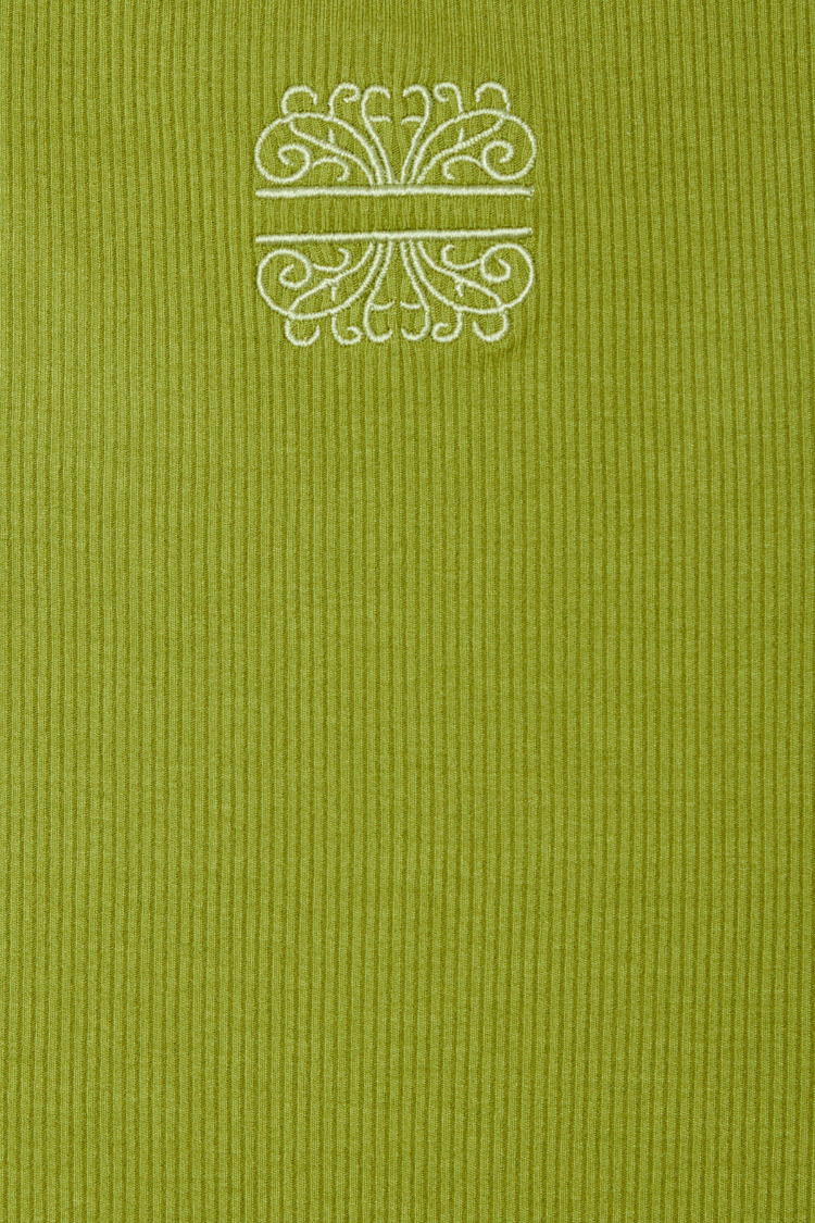 NEVER FULLY DRESSED Olive Rib Tank Top