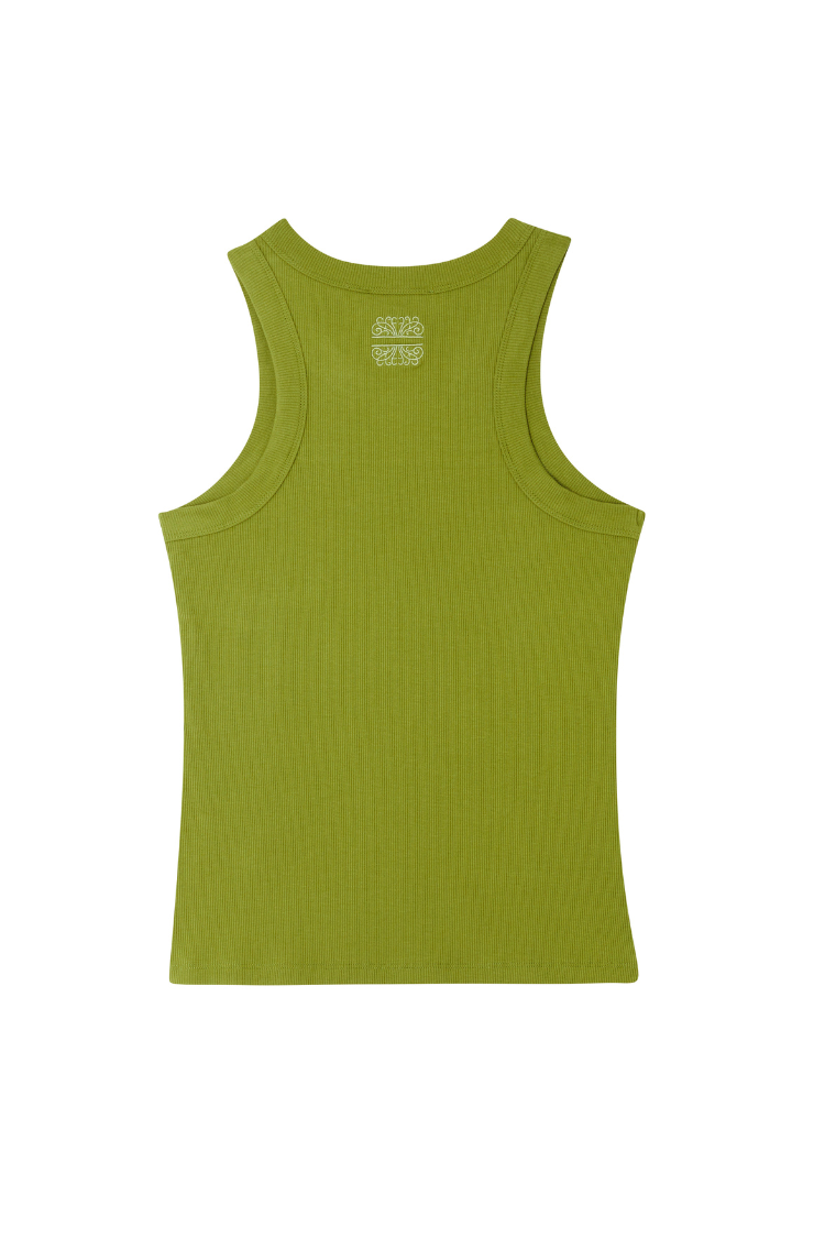 NEVER FULLY DRESSED Olive Rib Tank Top