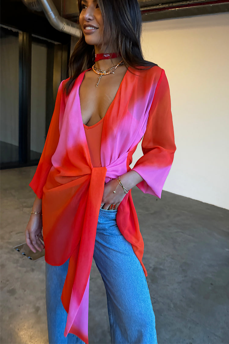 NEVER FULLY DRESSED Pink Ombre Mini Vienna Dress Petite