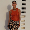 NEVER FULLY DRESSED Orange Sequin Tank Top