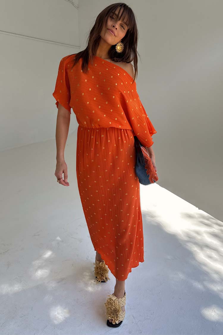 NEVER FULLY DRESSED Orange Tilly Dress