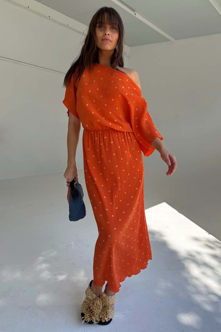 NEVER FULLY DRESSED Orange Tilly Dress