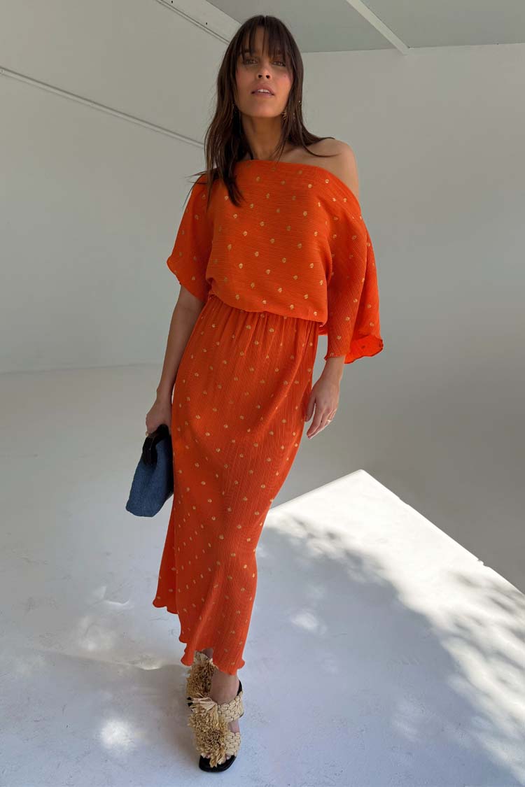 NEVER FULLY DRESSED Orange Tilly Dress