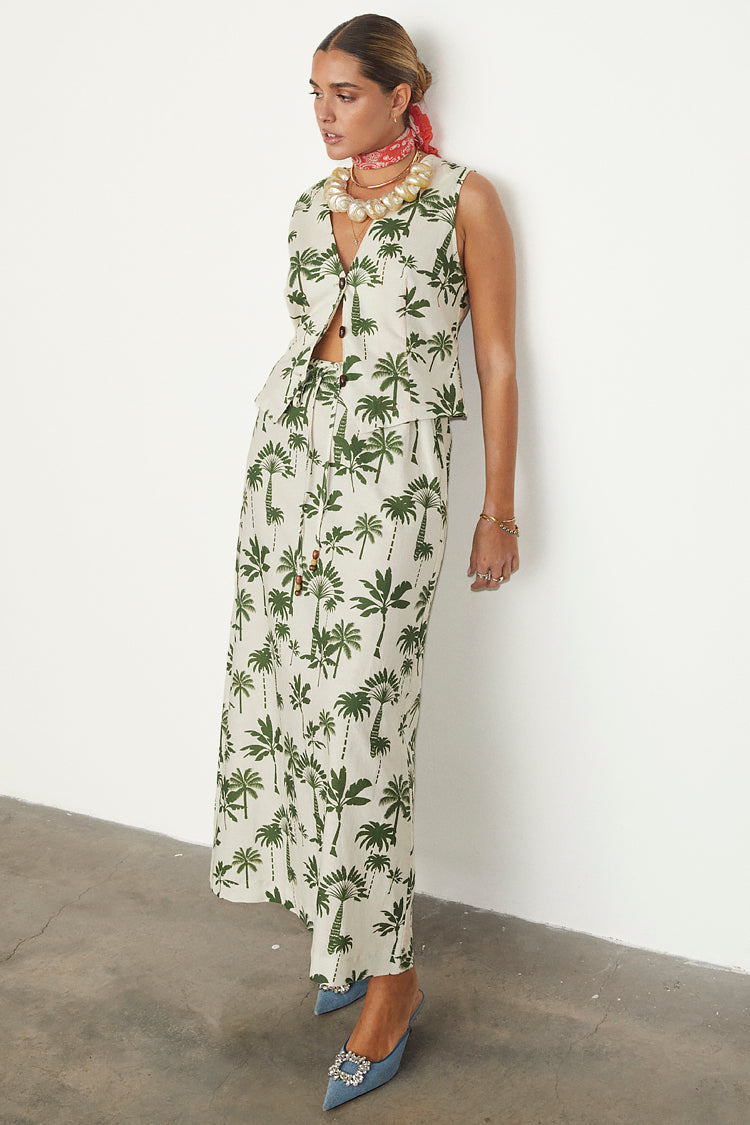 NEVER FULLY DRESSED Green Palm Rico Waistcoat