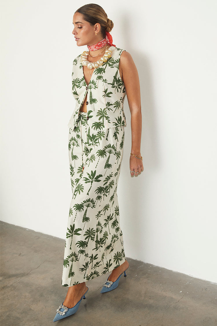 NEVER FULLY DRESSED Green Palm Amy Skirt