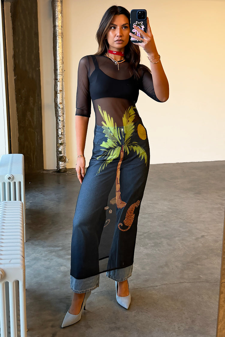 NEVER FULLY DRESSED Black Ibiza Mesh Izzy Dress