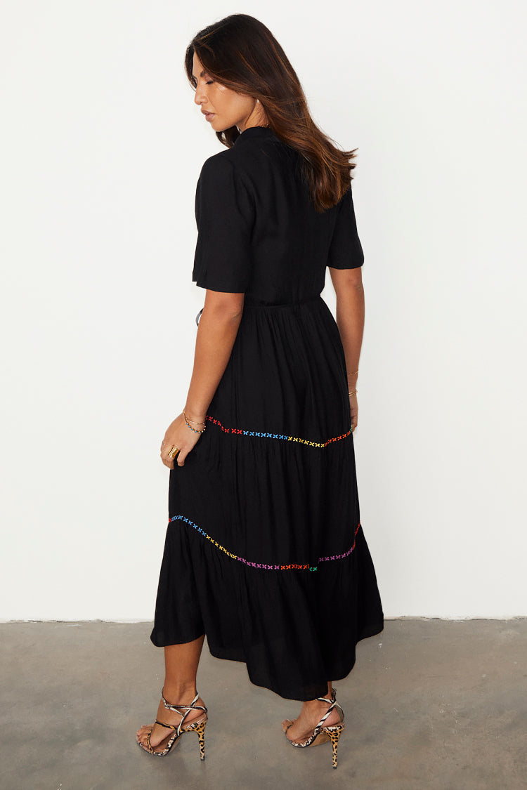 NEVER FULLY DRESSED Black Palm Immy Dress