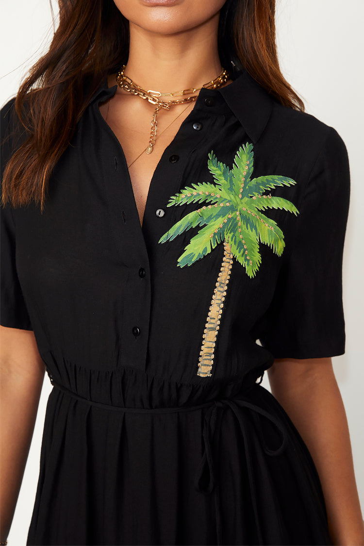 NEVER FULLY DRESSED Black Palm Immy Dress