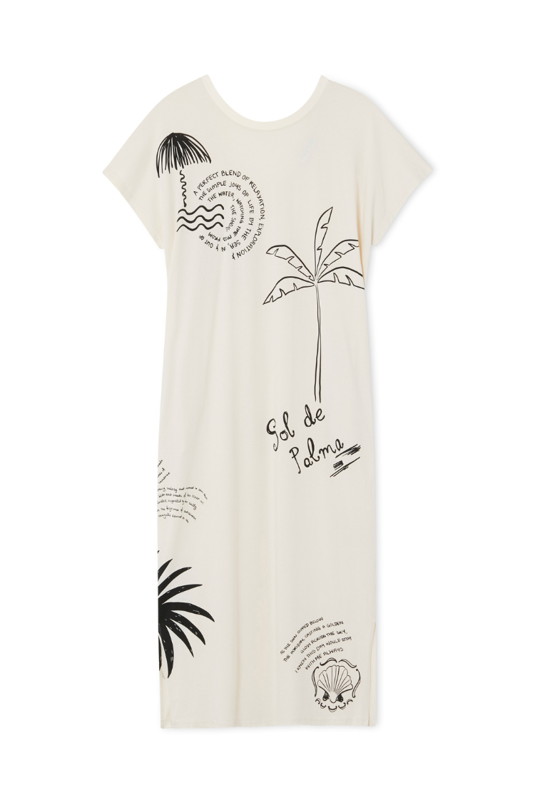 NEVER FULLY DRESSED Cream Palma T Shirt Dress