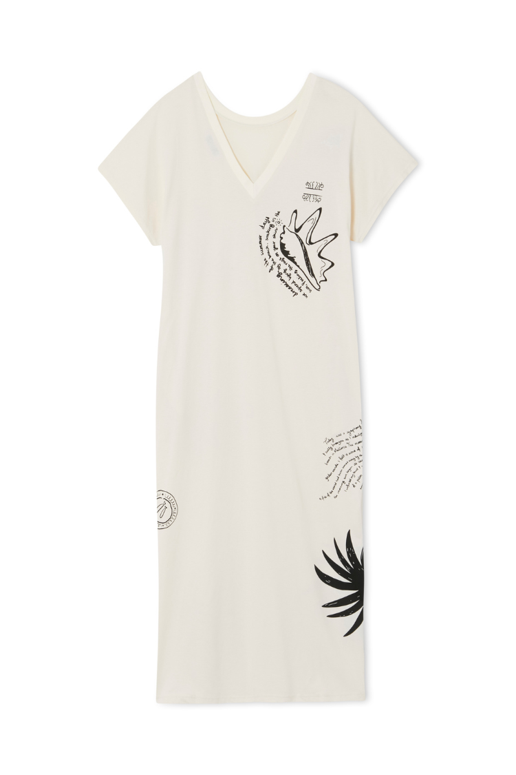 NEVER FULLY DRESSED Cream Palma T Shirt Dress