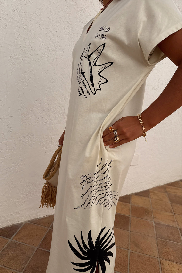 NEVER FULLY DRESSED Cream Palma T Shirt Dress