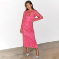 NEVER FULLY DRESSED Pink And Red Bowie Mesh Dress
