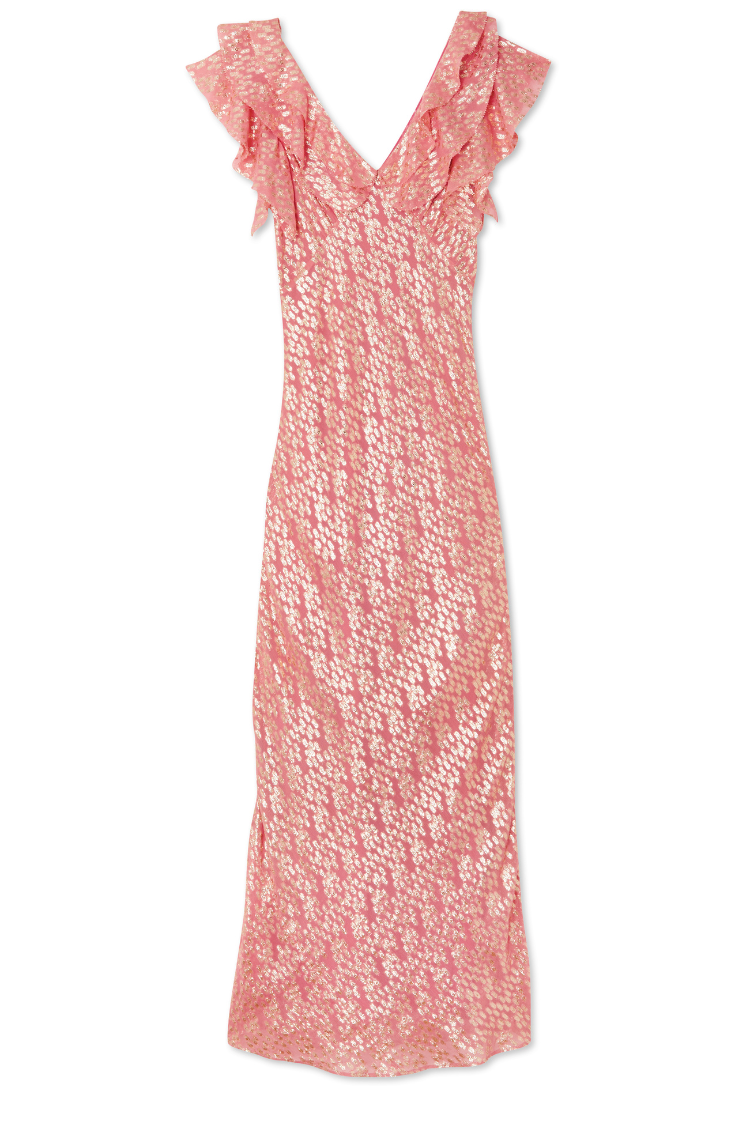NEVER FULLY DRESSED Pink Jacquard Tilda Dress