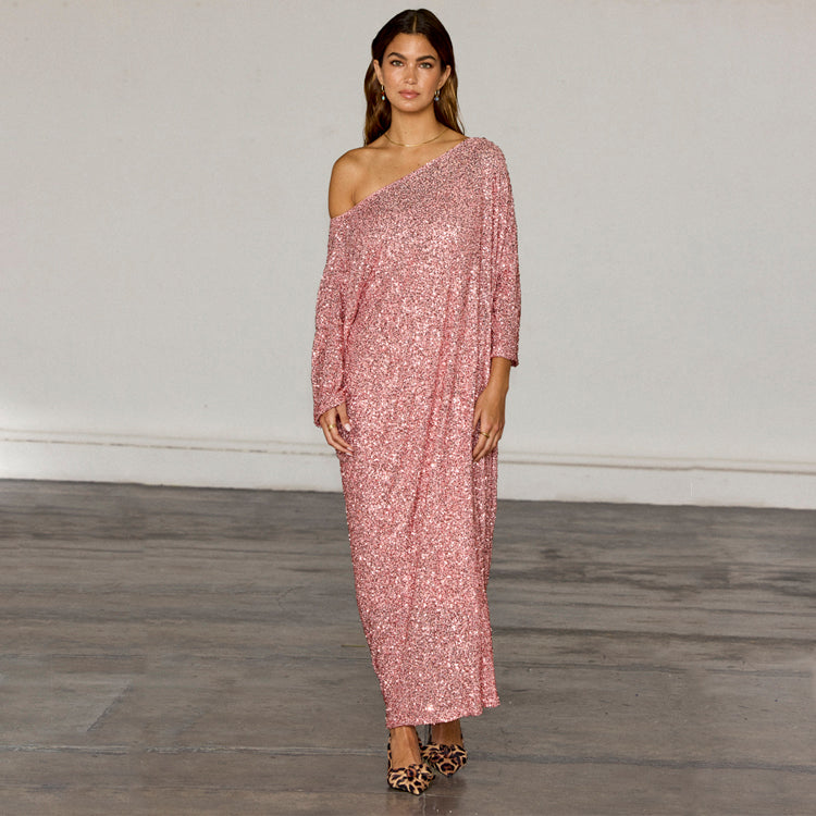 NEVER FULLY DRESSED Pink Sequin Jem Dress