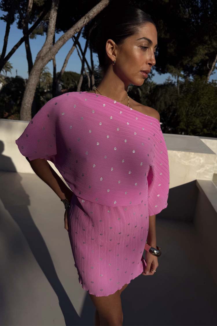 NEVER FULLY DRESSED Petal Pink Mini Tilly Dress Petite