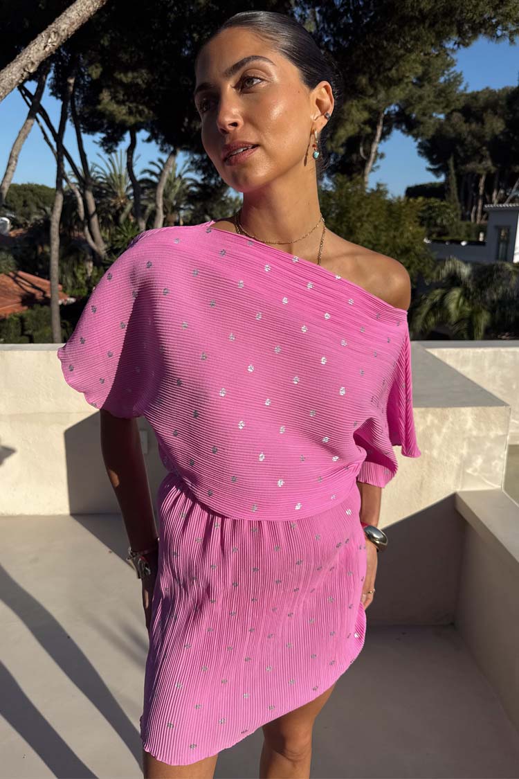 NEVER FULLY DRESSED Petal Pink Mini Tilly Dress
