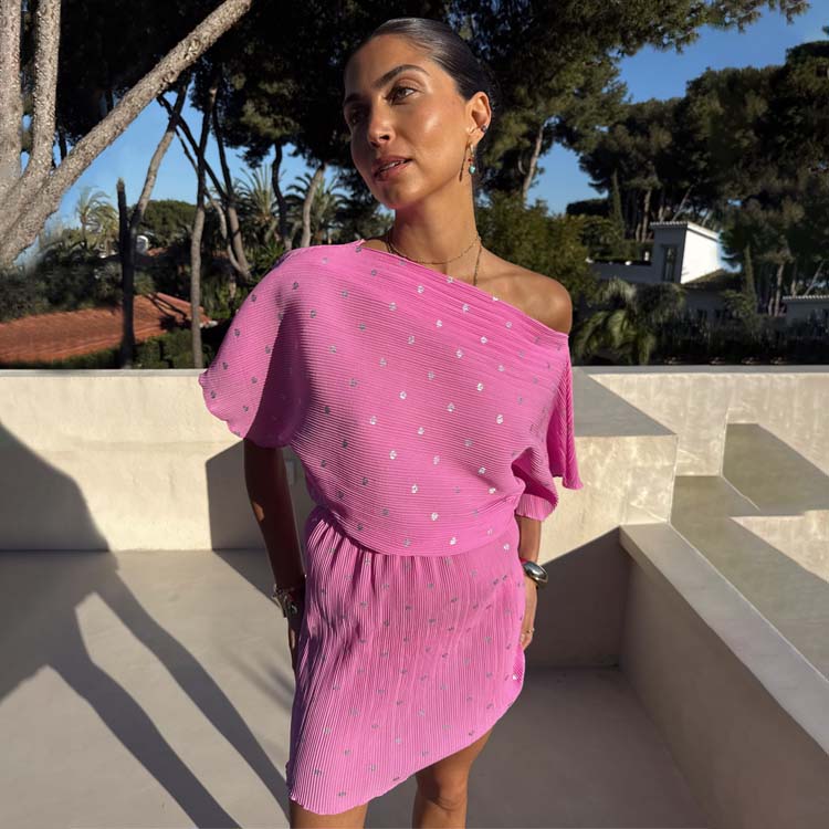 NEVER FULLY DRESSED Petal Pink Mini Tilly Dress