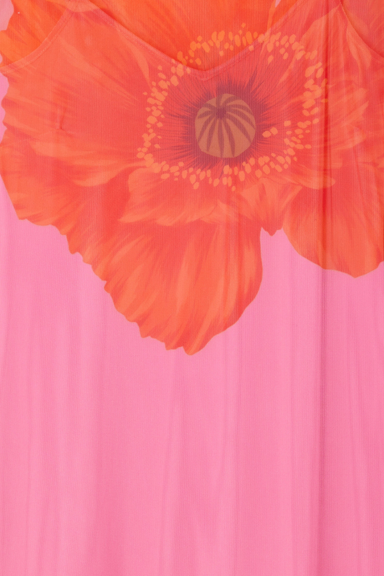 NEVER FULLY DRESSED Pink Poppy Sleeveless Mesh Dress