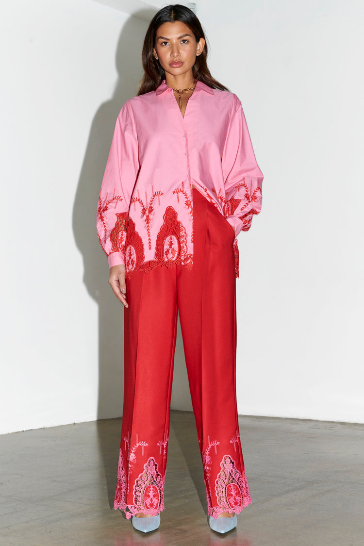NEVER FULLY DRESSED Red And Pink Arden Trouser