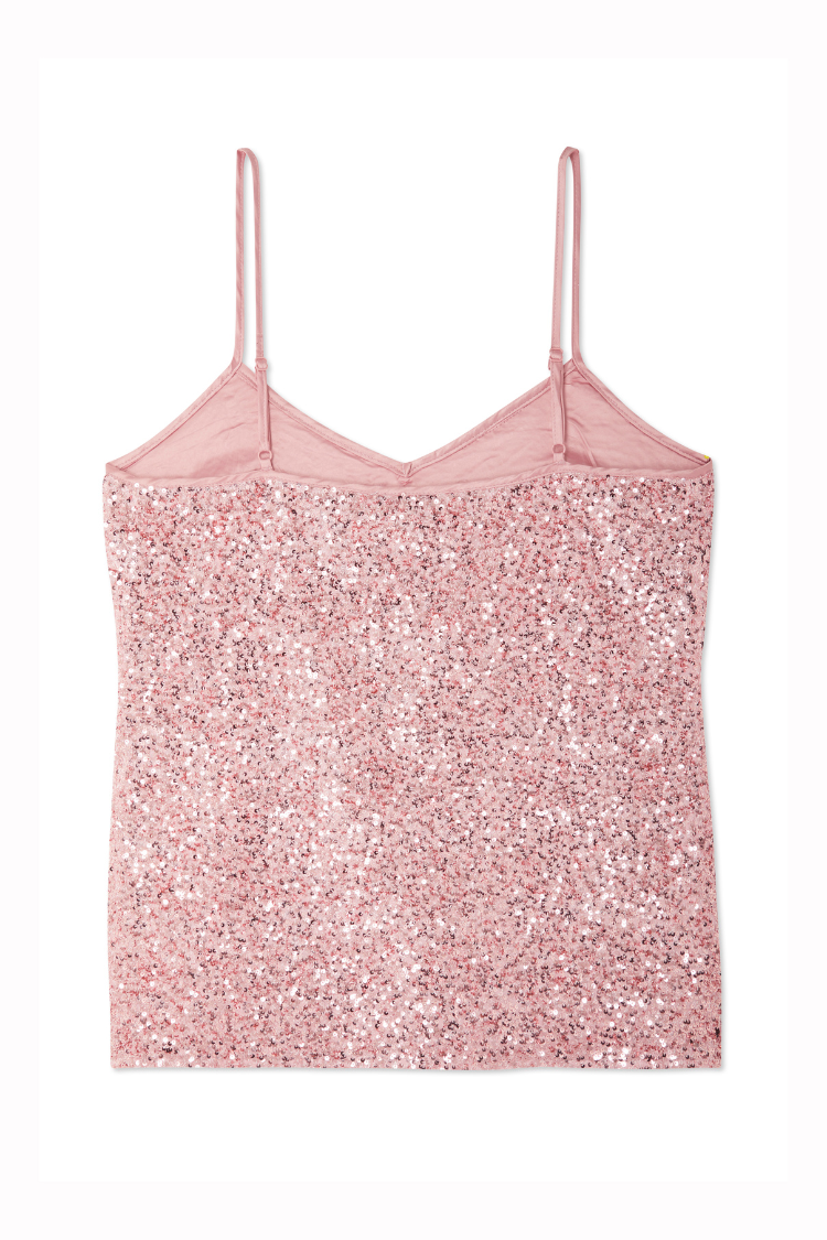 NEVER FULLY DRESSED Pink Sequin Cami Top