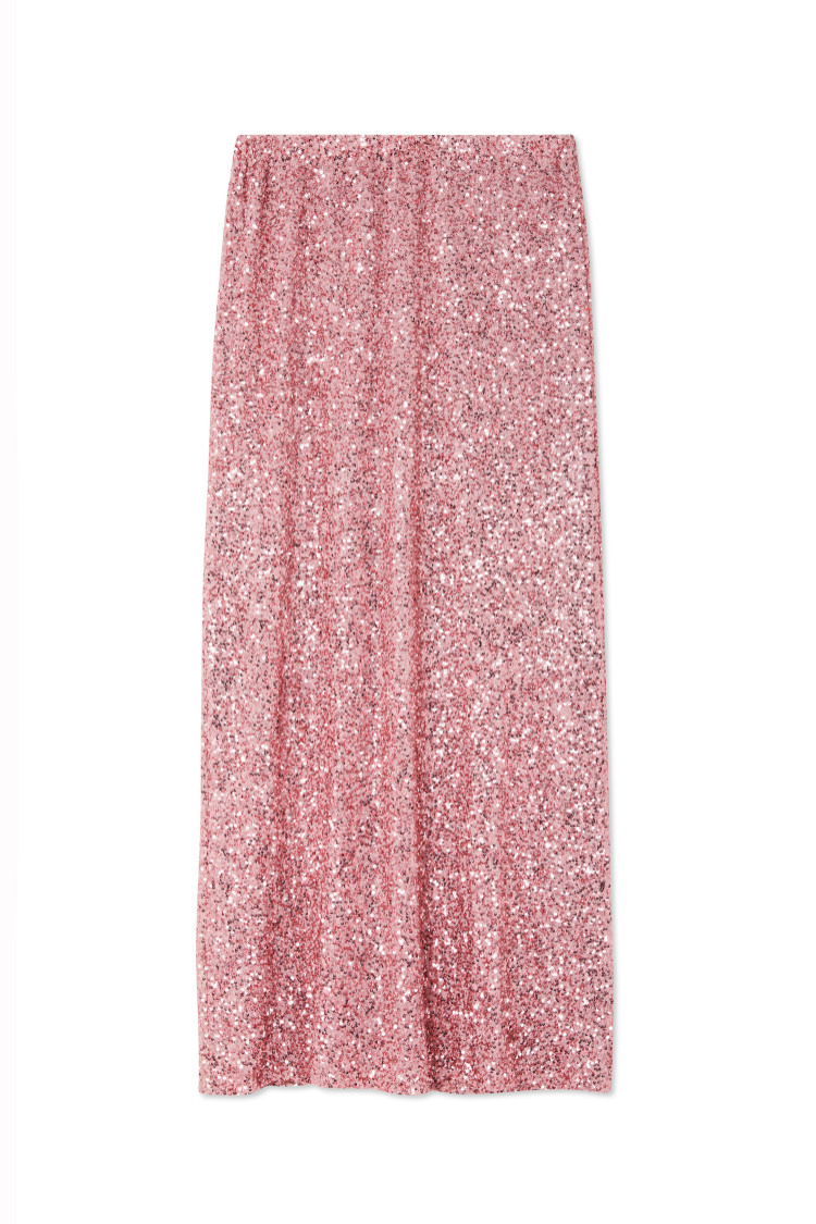 NEVER FULLY DRESSED Pink Sequin Dorris Skirt