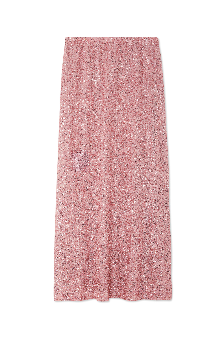 NEVER FULLY DRESSED Pink Sequin Dorris Skirt