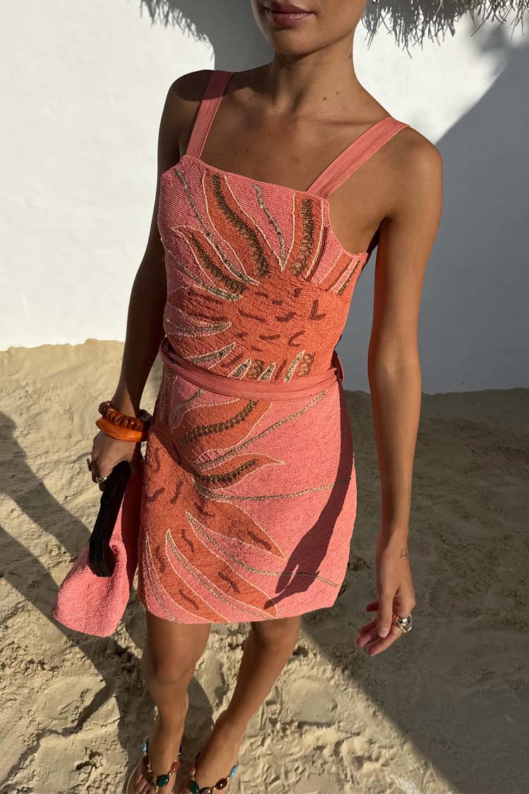 NEVER FULLY DRESSED Pink Sol Beaded Top