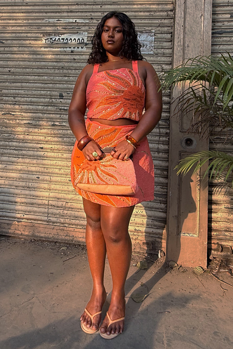 NEVER FULLY DRESSED Pink Sol Beaded Top