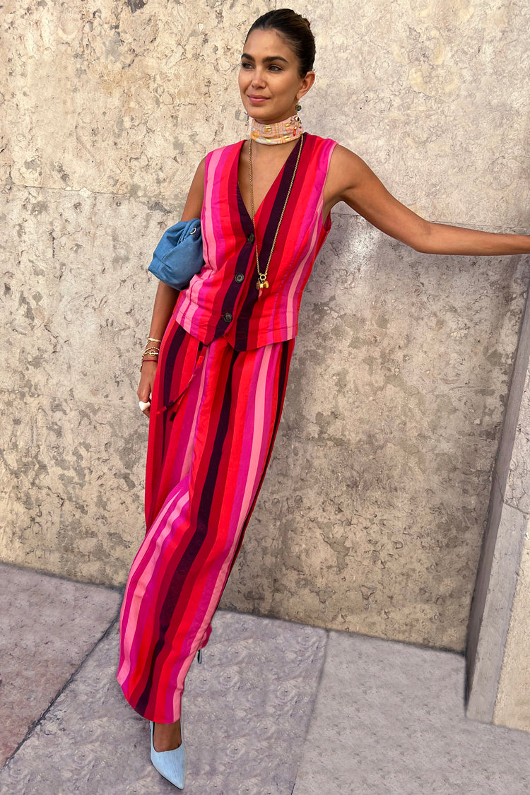 NEVER FULLY DRESSED Pink Stripe Waistcoat