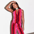 NEVER FULLY DRESSED Pink Stripe Waistcoat