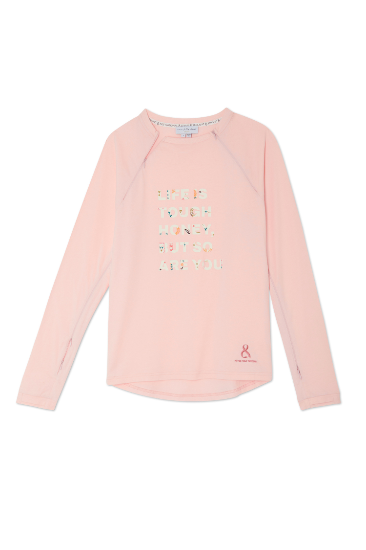 NEVER FULLY DRESSED Pink Life Is Tough Long Sleeve Accessible T-Shirt