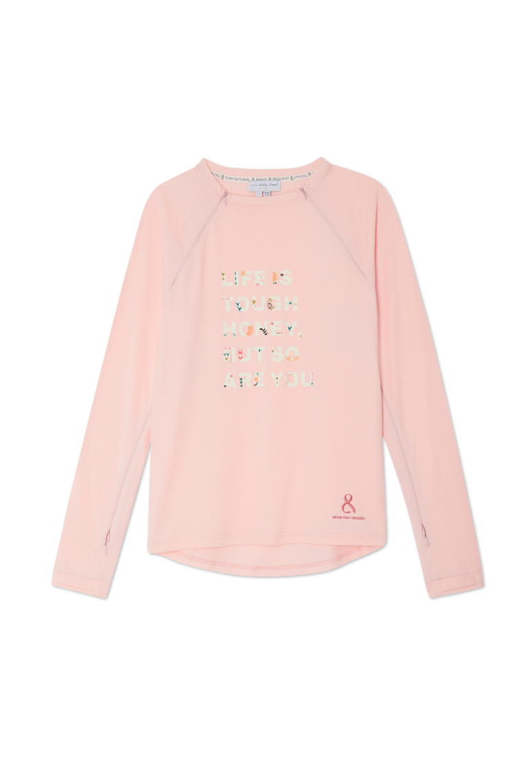 NEVER FULLY DRESSED Pink Life Is Tough Long Sleeve Accessible T-Shirt