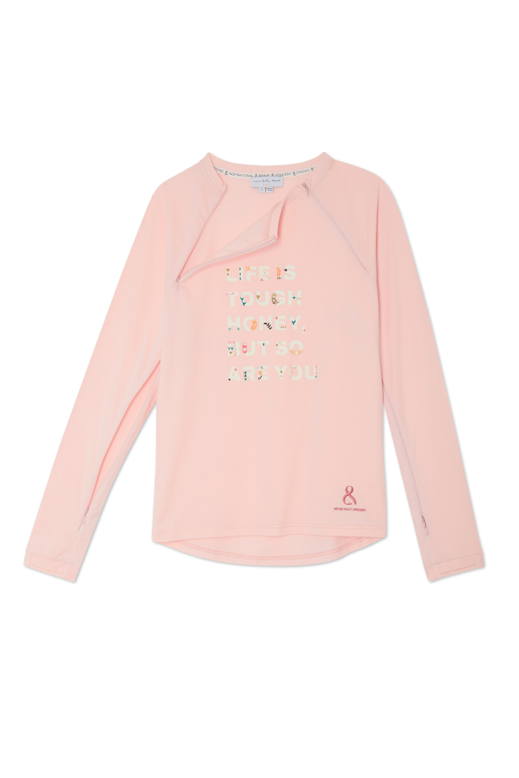 NEVER FULLY DRESSED Pink Life Is Tough Long Sleeve Accessible T-Shirt