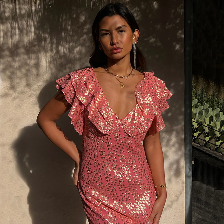  Pink Jacquard Tilda Dress Petite
