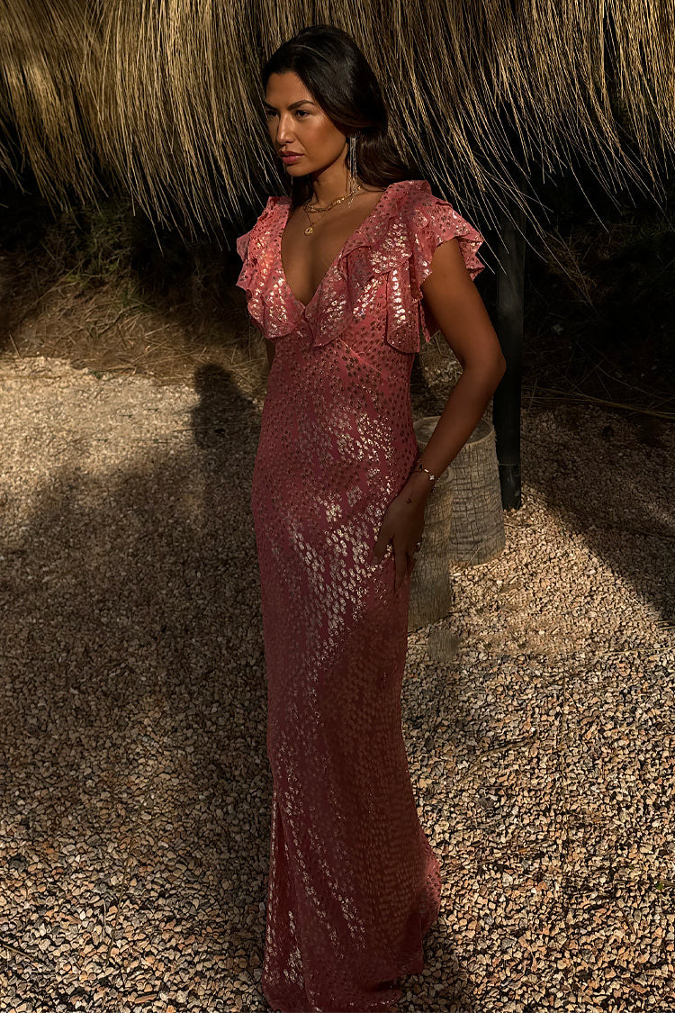 NEVER FULLY DRESSED Pink Jacquard Tilda Dress