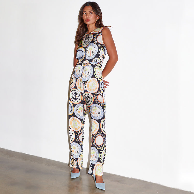 NEVER FULLY DRESSED Black Mosaic Plate Jumpsuit