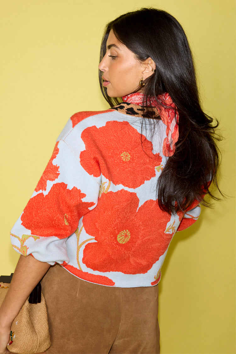NEVER FULLY DRESSED Blue Poppy Cardigan