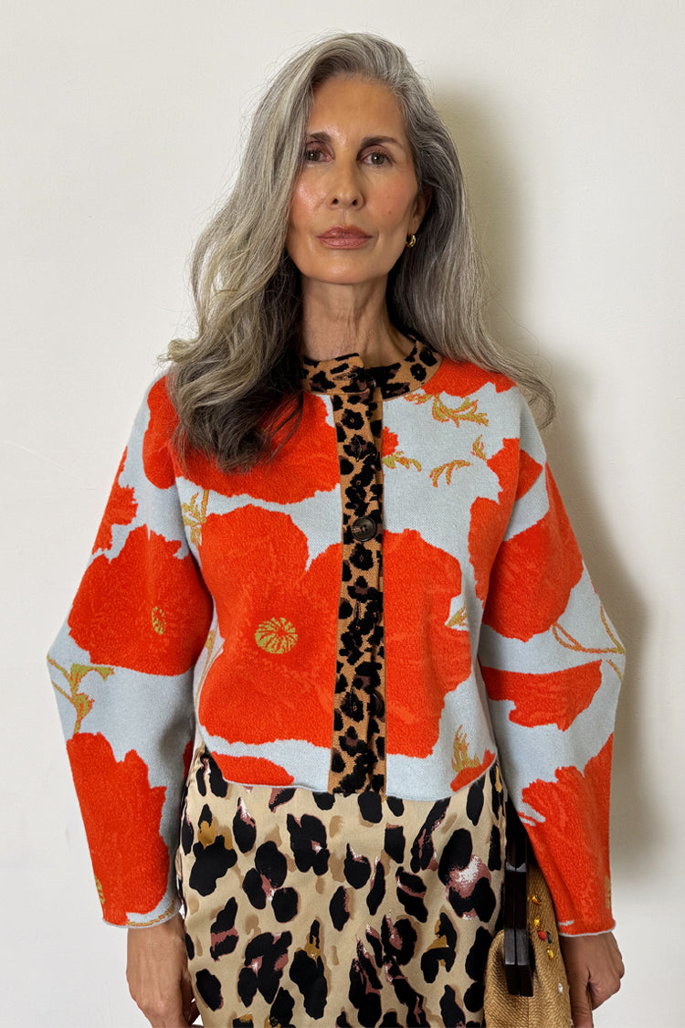 NEVER FULLY DRESSED Blue Poppy Cardigan