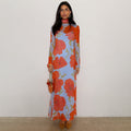 NEVER FULLY DRESSED Blue Poppy Aria Mesh Dress