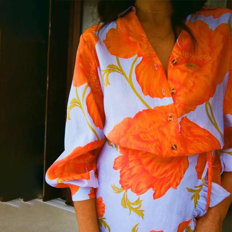 NEVER FULLY DRESSED Blue Poppy Miley Shirt