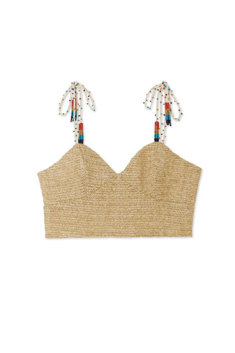 NEVER FULLY DRESSED Raffia Cecilia Top