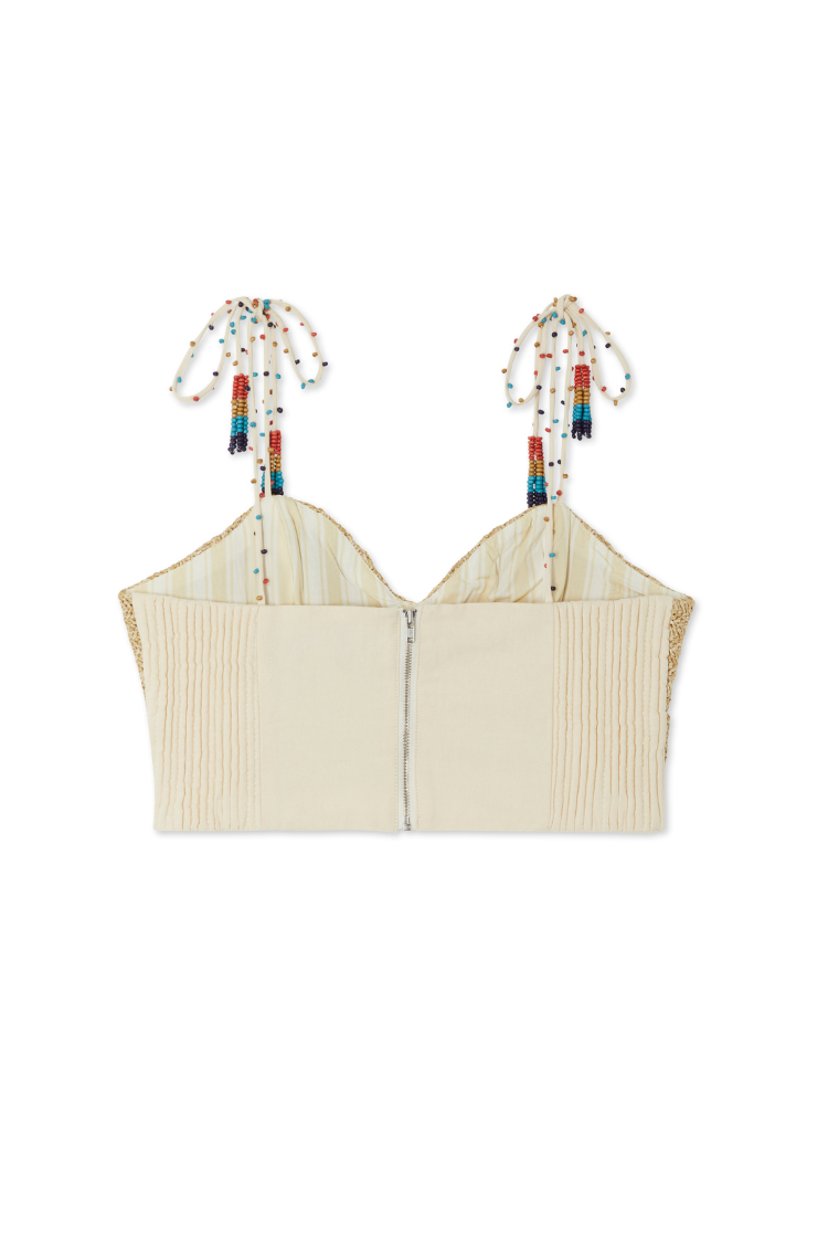 NEVER FULLY DRESSED Raffia Cecilia Top