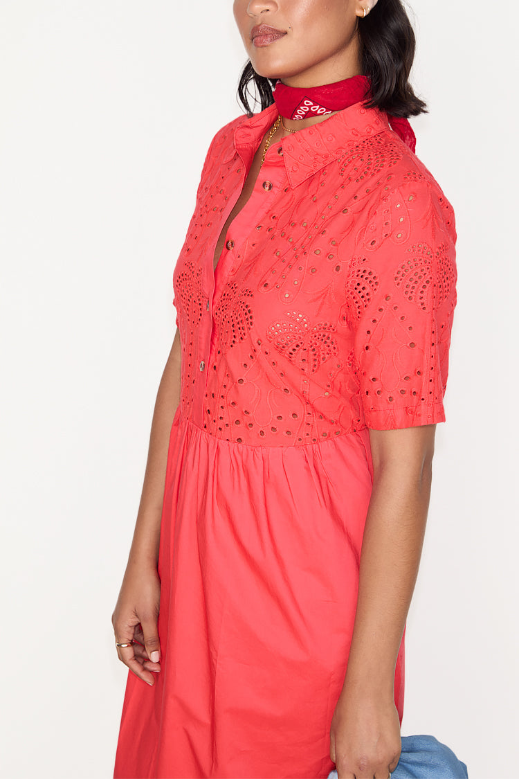 NEVER FULLY DRESSED Red Palm Broderie Hayley Dress